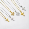 The small cross stainless steel necklace is available with a diamond-encrusted design, which is dazzling, exquisite, simple, versatile and elegant, suitable for daily wear full image
